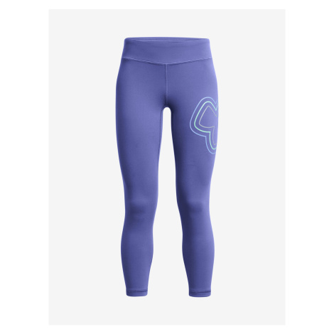 Fialové holčičí sportovní legíny Under Armour Motion Branded Ankle Legging