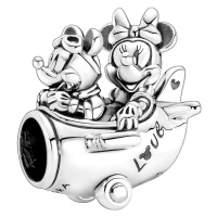 Pandora Hravý stříbrný korálek Mickey a Minnie v letadle 790108C00