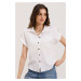 Bigdart 20187 Short Sleeve Oversize Knitted Shirt - White