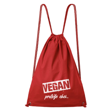 DOBRÝ TRIKO Bavlněný batoh Vegan, protože chci Barva: Červená