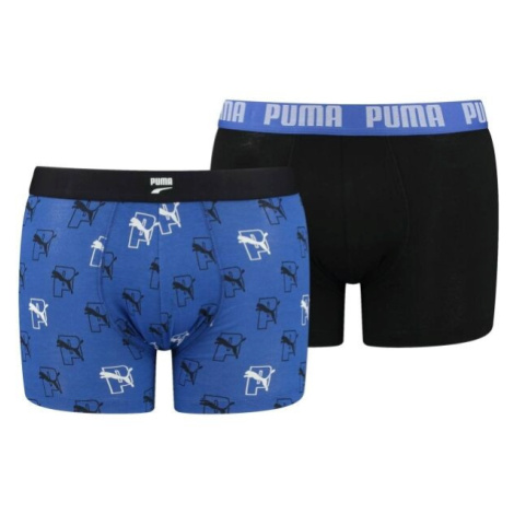 Puma MEN CAT AOP BOXER 2P Pánské boxerky, modrá, velikost