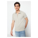 Trendyol Limited Edition Stone Regular/Normal Fit Thick Pique Zippered Polo Neck T-shirt