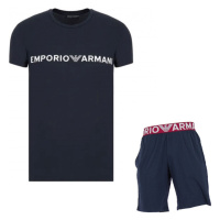 Pánské pyžamo krátké - 111573 2R516 00135 - tm.modré - Emporio Armani