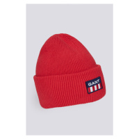 ČEPICE GANT UNISEX. RETRO SHIELD BEANIE červená