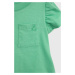Dětské bavlněné tričko GAP zelená barva