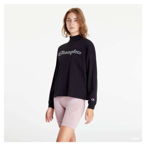 Champion Long Sleeves High Neck T-Shirt černé