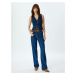 Koton High Waisted Jeans Straight Leg Buttoned Cotton - Straight Fit Jeans