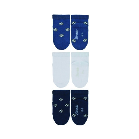 Sterntaler Ponožky Sneaker 3-pack fotbalová modrá