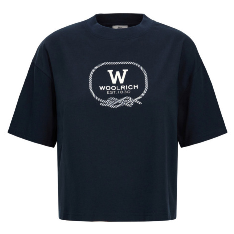 Tričko woolrich graphic t-shirt modrá