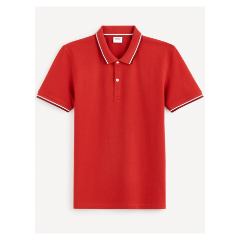 Červené pánské basic polo tričko Celio Decolrayeb