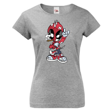 Dámské tričko Rockový Deadpool -  tričko pro milovníky humoru a filmů BezvaTriko