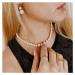 Manoki Luxusní perlové náušnice Debora - chirurgická ocel KA211G Zlatá Bílá