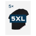 Pětipack černých pánských triček AGEN - 5XL