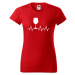 DOBRÝ TRIKO Dámské tričko s potiskem Tep srdce víno Barva: Červená