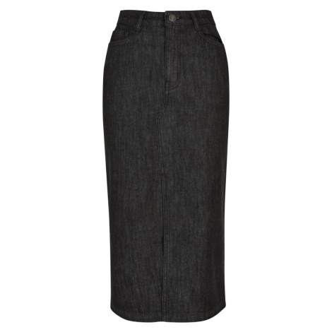 Ladies Midi Denim Skirt - black washed Urban Classics