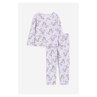 H & M - Bavlněné žerzejové pyžamo - fialová