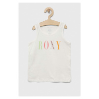 Dětský bavlněný top Roxy bílá barva