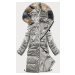 Lesklá stříbrná dámská zimní bunda (M1590-3AMS)