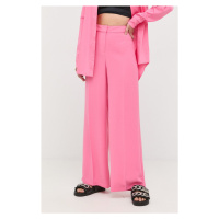 Kalhoty Notes du Nord dámské, růžová barva, jednoduché, high waist