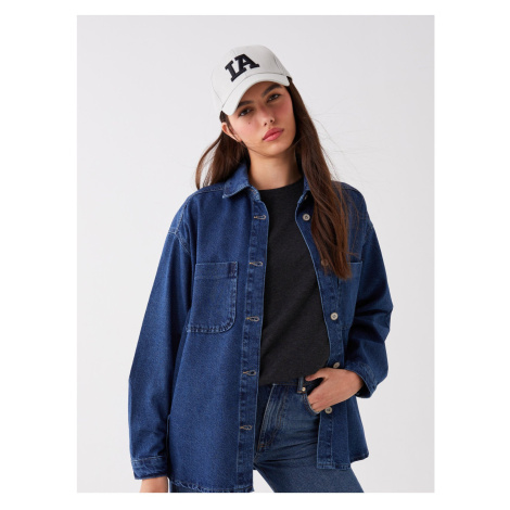 LC Waikiki Dámské rovné s dlouhým rukávem Oversize Jean Shirt Jacket