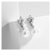 Éternelle Náušnice s perlou a zirkony Benjamina E1445-EP5669 Stříbrná Bílá