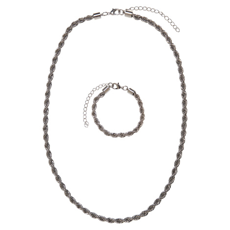 Sada náhrdelníku a náramku Charon - stříbrné barvy Urban Classics