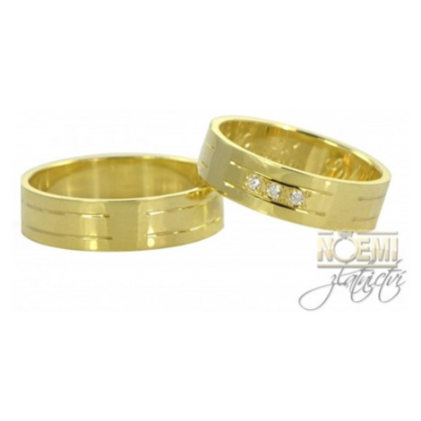 Snubní prsteny ze žlutého zlata 0059 + DÁREK ZDARMA
