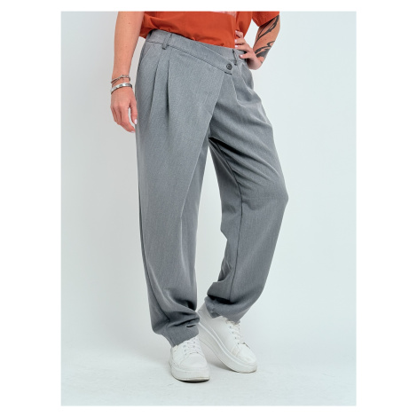 Šedé dámské casual kalhoty