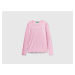 Benetton, Pastel Pink 100% Cotton Long Sleeve T-shirt