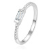 Beneto Minimalistický stříbrný prsten se zirkony AGG407