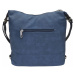 Velký středně modrý kabelko-batoh 2v1 s praktickou kapsou