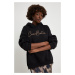 Mikina Answear Lab dámská, černá barva, s kapucí, s aplikací