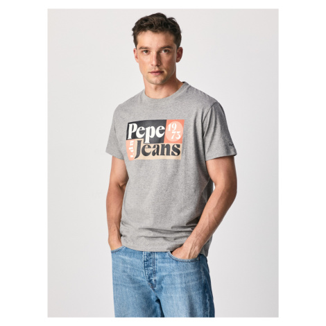 Pepe Jeans pánské šedé tričko Wells