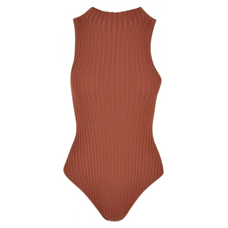 Ladies Rib Knit Sleevless Body - terracotta Urban Classics