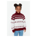 Trendyol Red Patterned Unisex Kids Knitwear Sweater