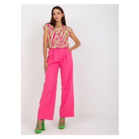 Dámské kalhoty s vysokým pasem MONTE růžové