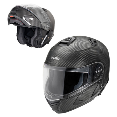 Výklopná moto přilba W-TEC Tensiler karbon lesk
