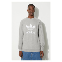 Bavlněná mikina adidas Originals pánská, šedá barva, vzorovaná, IA4857-grey