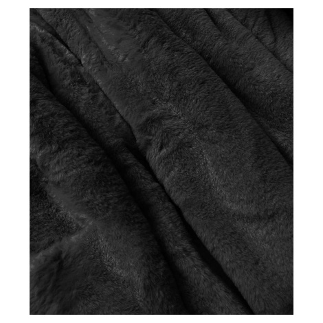 Teplá černá dámská oboustranná zimní bunda (W610BIG) MHM