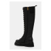 Kožené kozačky Kurt Geiger London Chelsea Combat Knee Boot dámské, černá barva, na platformě, 35