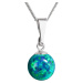 Evolution Group Stříbrný náhrdelník se zeleným syntetickým opálem 12050.3 green