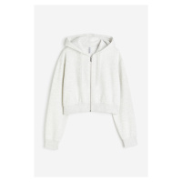 H & M - Cropped bunda na zip's kapucí - šedá