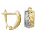 GEMMAX Jewelry Náušnice půlkruhy ze žlutého a bílého zlata zdobené gravírem GLECN-07771