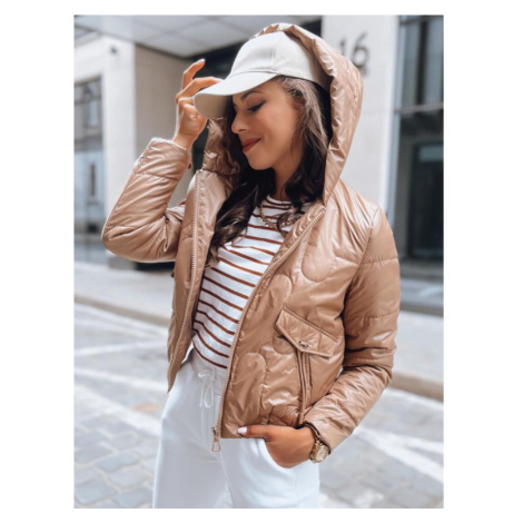 Zlatá dámská sportovní bunda s kapucí DStreet