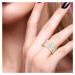Asymetrický stříbrný prsten zdobený kameny FanTurra