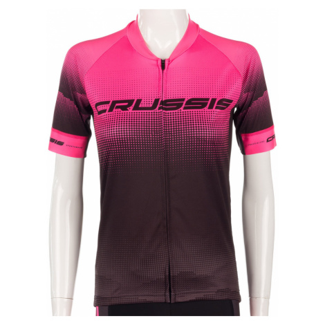 Dámský cyklistický dres s krátkým rukávem Crussis CSW-057 černo-růžová