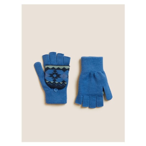 Modré klučičí vzorované rukavice Marks & Spencer