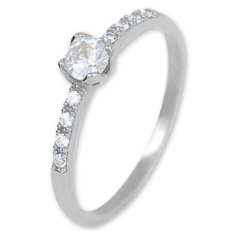 Brilio Něžný prsten z bílého zlata s krystaly 229 001 00858 07