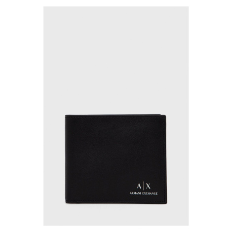 Kožená peněženka Armani Exchange pánský, černá barva, 958435 CC845