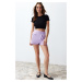 Trendyol Lilac Pocket Detailed Woven Shorts Skirt